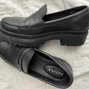 Portland Leather Goods Patina Zoe chunky loafers,  black, women’s size 8.5